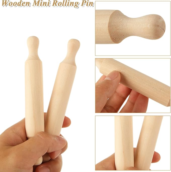 WOPPLXY 50 Pcs Mini Rolling Pin, 5.5 Inches Wooden Rolling Pins, Mini Rolling - Image 4