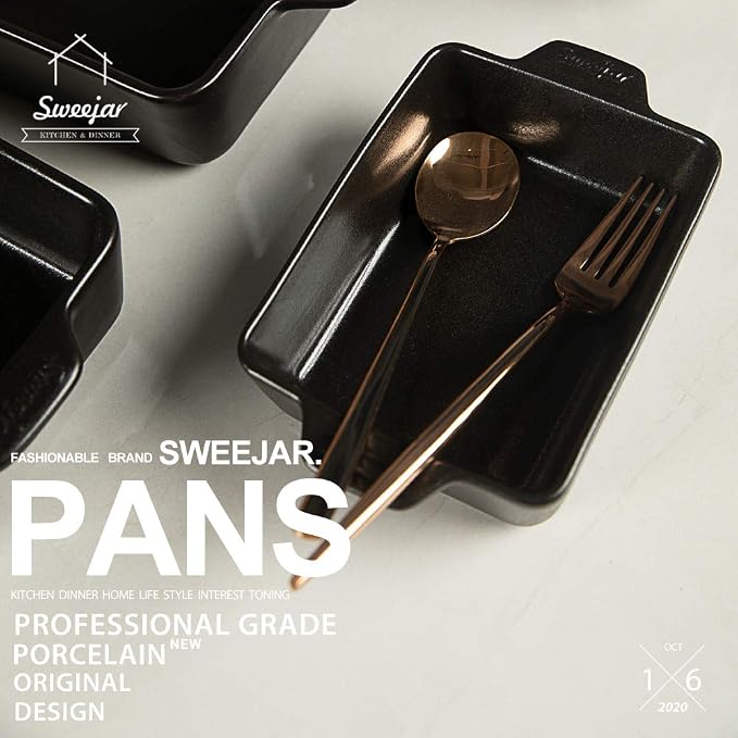 Sweejar Ceramic Bakeware Set, Rectangular Baking Dish - Image 2