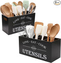 2 PC Wooden Utensil Holder, （With 4-Compartments size*1 + 3-Compartments by Unknown