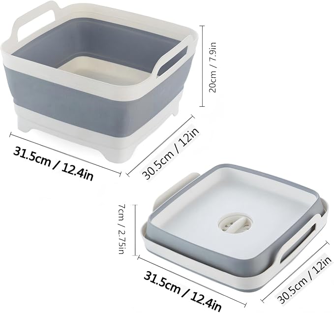 Foldable Sink Vegetable Fruit Bowl Dish Washing Storage Basin Basket, Portable - Image 2