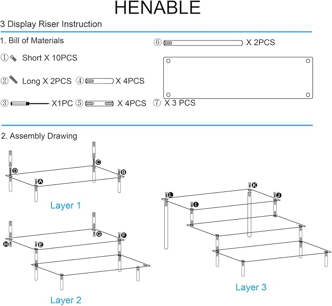 HENABLE 2PCS Large Acrylic Display Risers, Perfume Stand Organizer, Tabletop Use - Image 6
