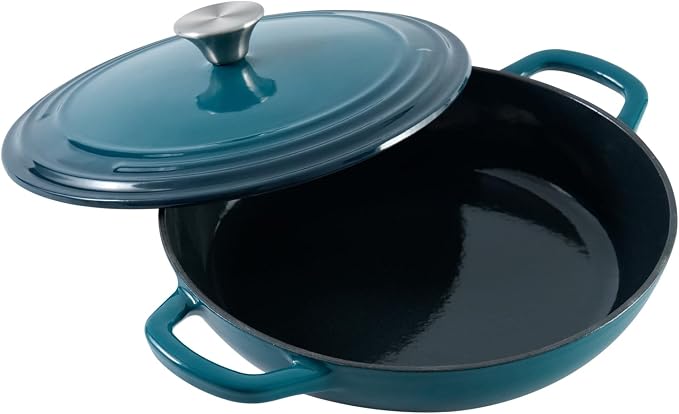 Flavehc Braiser Enameled Cast Iron Braiser 3 qt Braiser Pan - Image 2