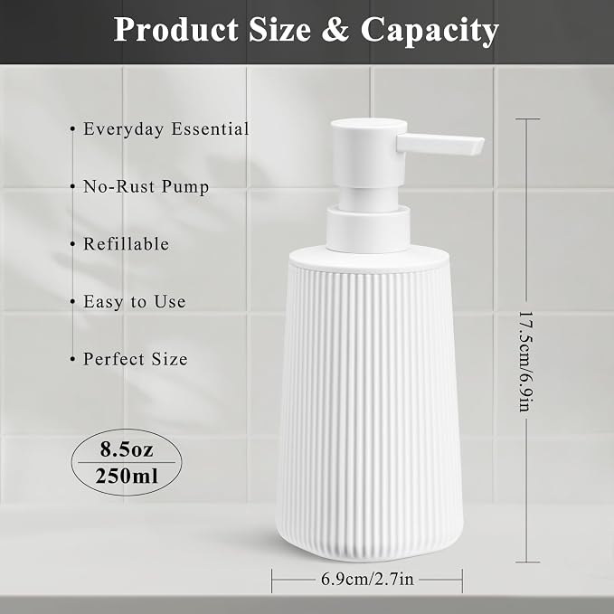White 2 Pack Hand Soap Dispensers Set - Image 5