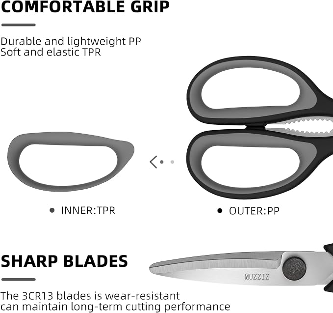 Kitchen Scissors All Purpose, Heavy Duty Stainless Steel Come Apart Kitchen - Image 4