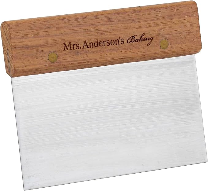 Mrs. Anderson's Baking Pastry Dough Scraper, 6 Inch, Stainless Steel And Wood by MrsAndersonsBaking