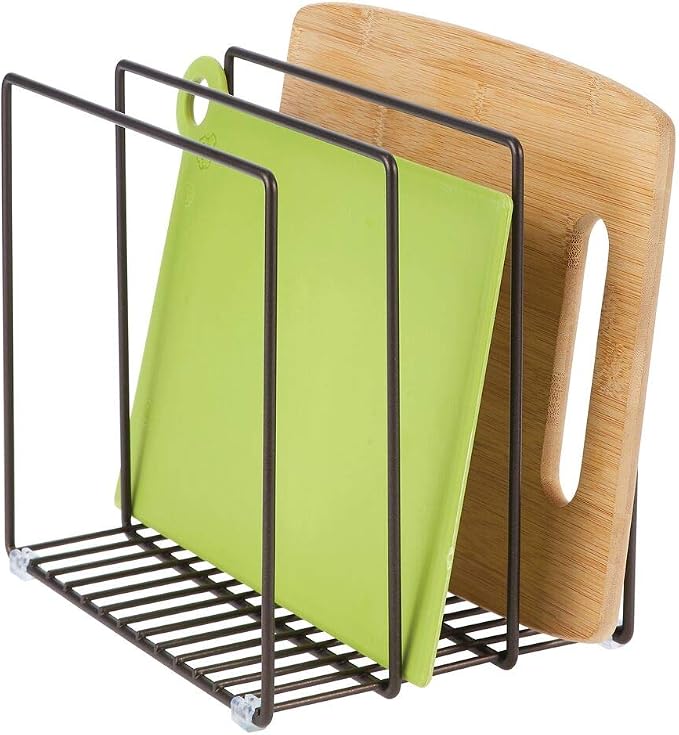 mDesign Steel Storage Tray Organizer Rack - Image 6