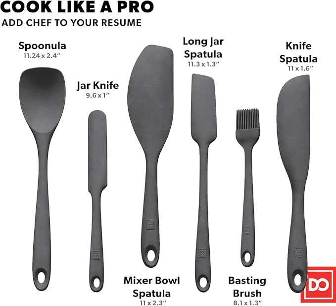 DI ORO 6-Piece Silicone Spatula Set - Image 3