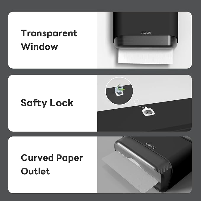 Paper Towel Dispenser, Large Capacity Wall Mount Tissue Dispensers - Image 4