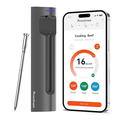 Wireless Bluetooth Meat Thermometer Digital, Smart AI Powered Cooking Thermomer by Meatmeet