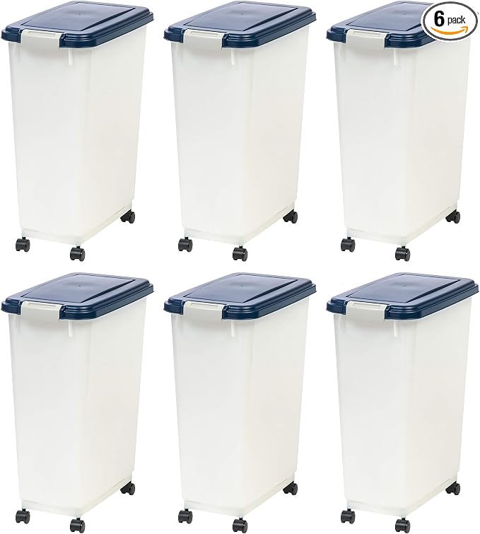 IRIS USA Airtight Dog Food Storage Container, Attachable Wheels, by IRISUSA