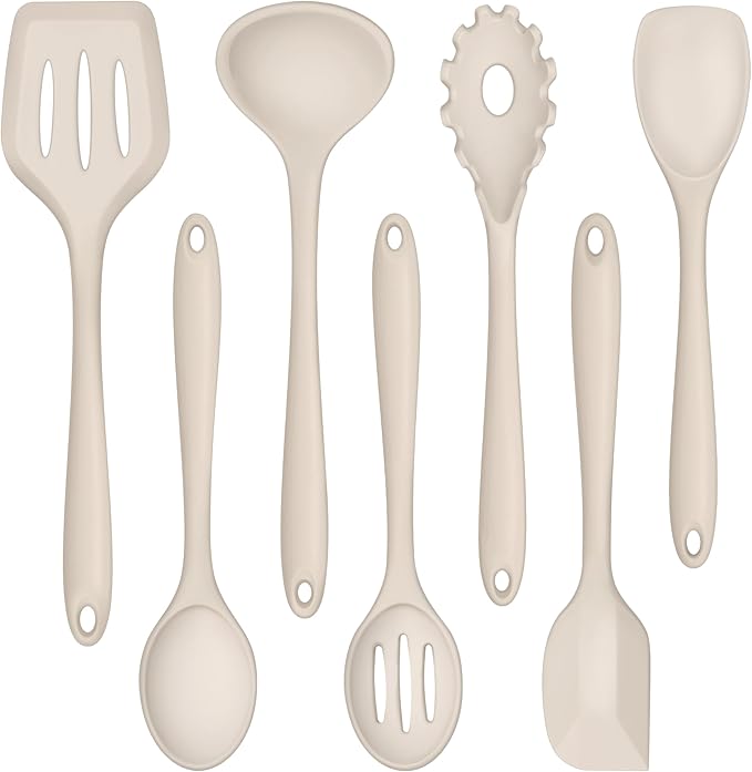 TeamFar Silicone Cooking Utensils, Kitchen Tools Spatula Turner Ladle Spoon by TeamFar