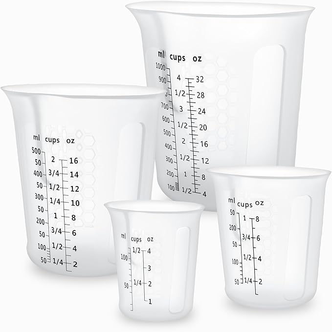 Silicone Measuring Cups 4-Pack Set, Reusable Silicone Cup by SwigranceQualityCreativity