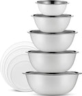 WHYSKO Stainless Steel Mixing Bowl Set, 10 Piece Stainless Steel Mixing Bowls by WHYSKO