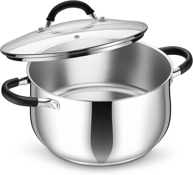 P&P CHEF Stainless Steel Stock Pot, 6 Qt Cooking Soup Pot by PPCHEF