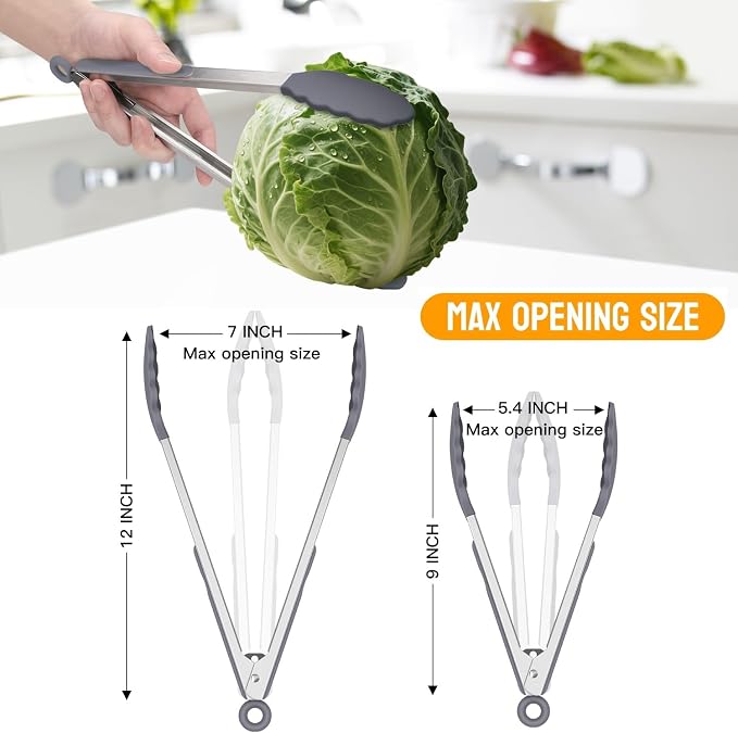 HOTEC Premium Stainless Steel Locking Kitchen Tongs - Image 3