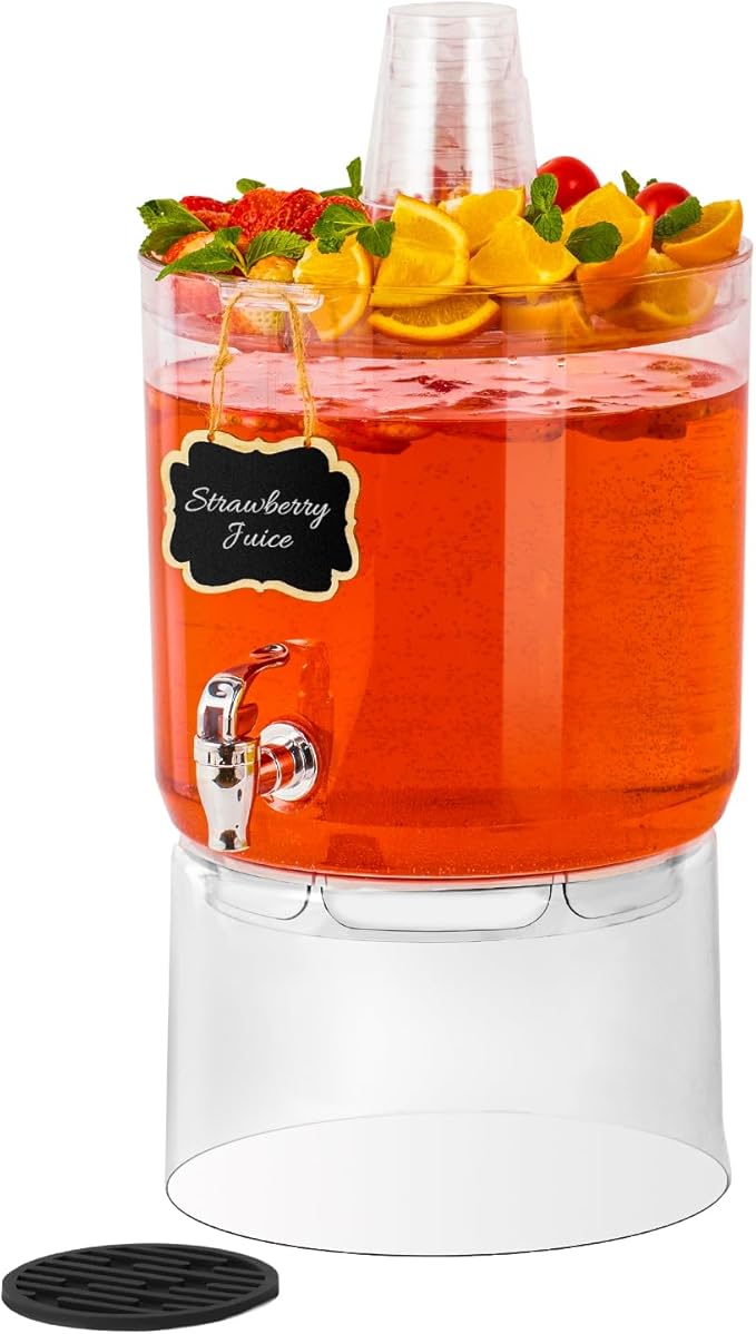 2 Gallon Beverage Dispenser for Parties, BPA-Free Drink Dispenser by MiraFureBrand