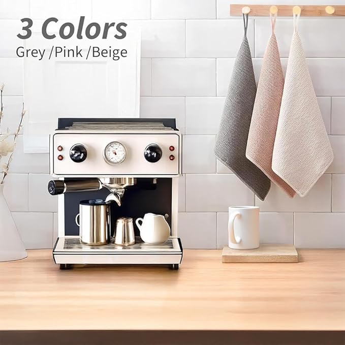 Barista Towel 6 Pack, Extra Thick Microfiber Coffee Cleaning Cloths, Espresso - Image 3