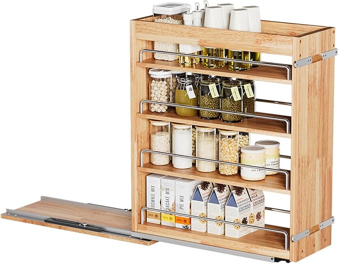 OCG 4-Tier Pull Out Kitchen Cabinet Spice Rack Holder Shelves, spice - Image 4