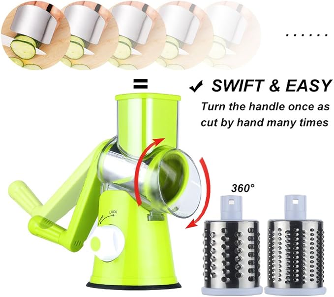 Cambom Rotary Cheese Grater Hand Crank Cheese Shredder - Image 9