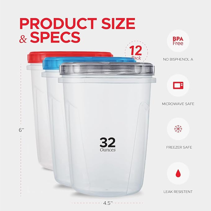 Tafura 12 Pack Leakproof Freezer Containers - Image 4