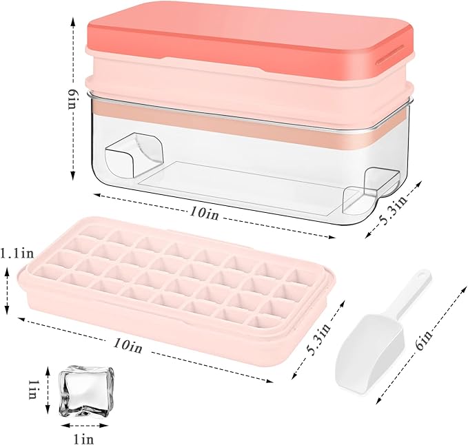 Ice Cube Tray with Lid and Bin, Ice Cube Pop Out Tray, Ice Cube Trays - Image 5