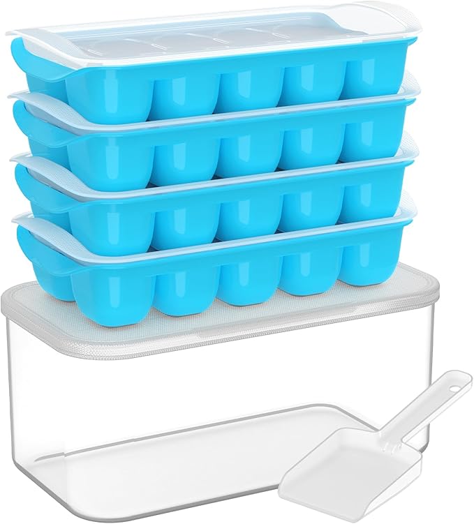 DOQAUS Ice Cube Tray with Lid and Bin by DOQAUS