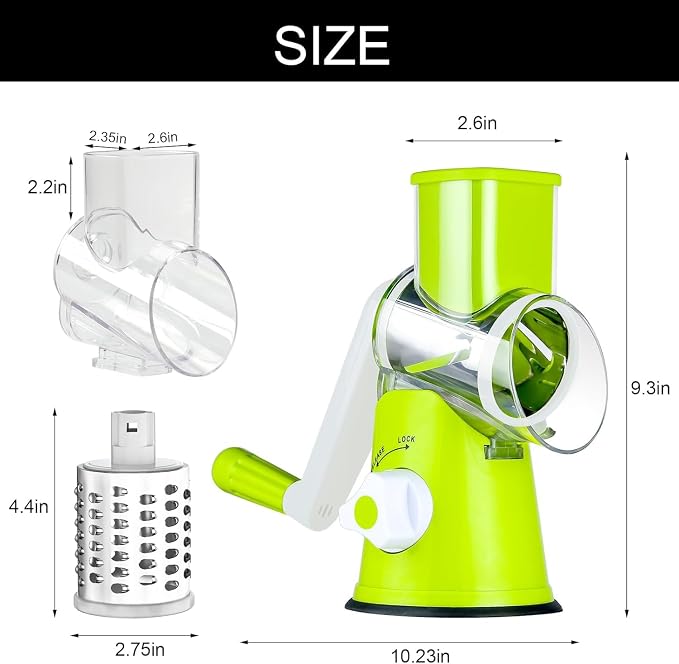 Cambom Rotary Cheese Grater Hand Crank Cheese Shredder - Image 5