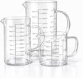 77L 3 Pack Glass Measuring Cup Set, High Borosilicate Liquid Glass Measure Cup by 77L