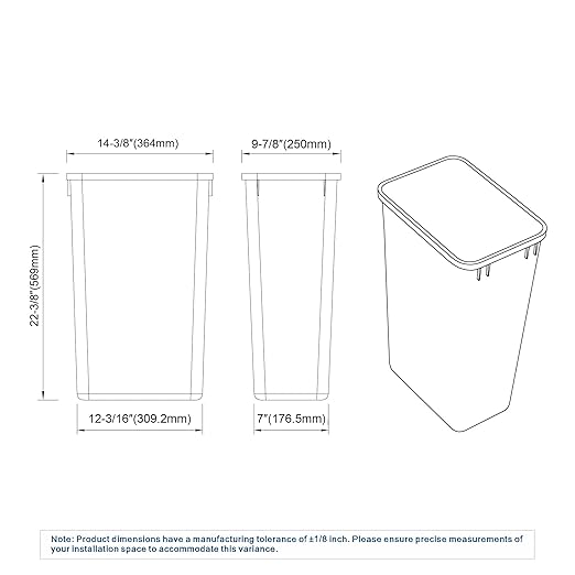 Dowell 50L Wastebasket Trash Container, 52.8Qt/13.2Gal, - Image 8