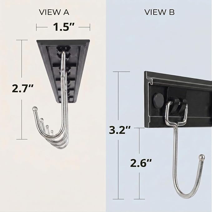 Cociat 2pcs Utensil Racks with 6 Hooks 11 Inch Mug Holder Under Cabinet Kitchen - Image 3