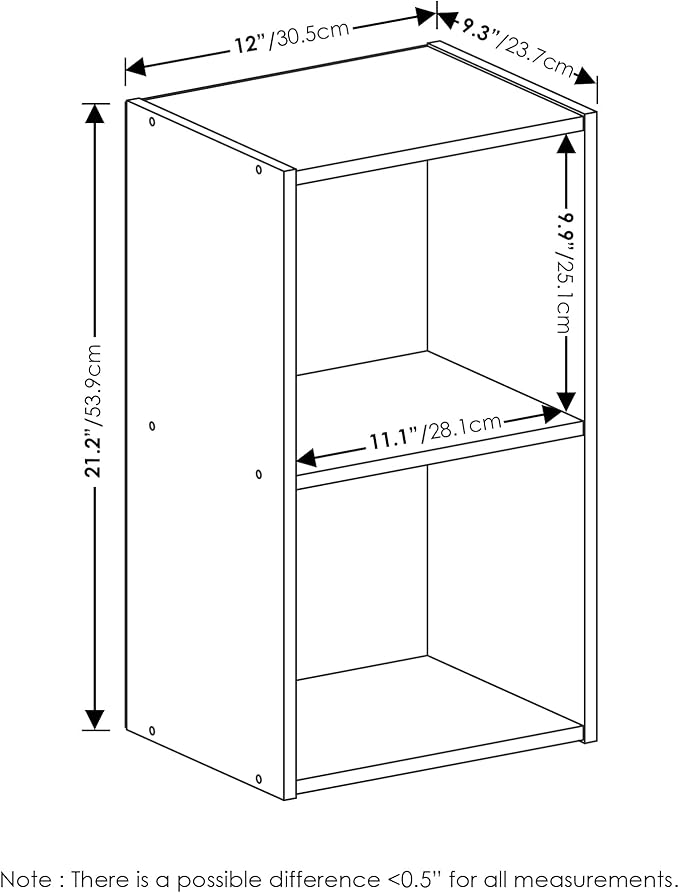 Furinno PASIR Book Shelf, 2-Tier Modern Bookshelf, Open Shelves Bookcase 9 x 12 - Image 3