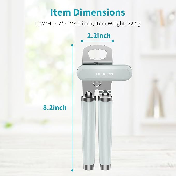 Ultrean Manual Can Opener Bottle Opener, Heavy Duty Stainless Steel Smooth Edge - Image 7