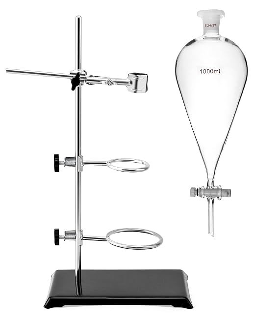 QWORK 1000ml Heavy Wall Conical Separating Funnel - Image 2