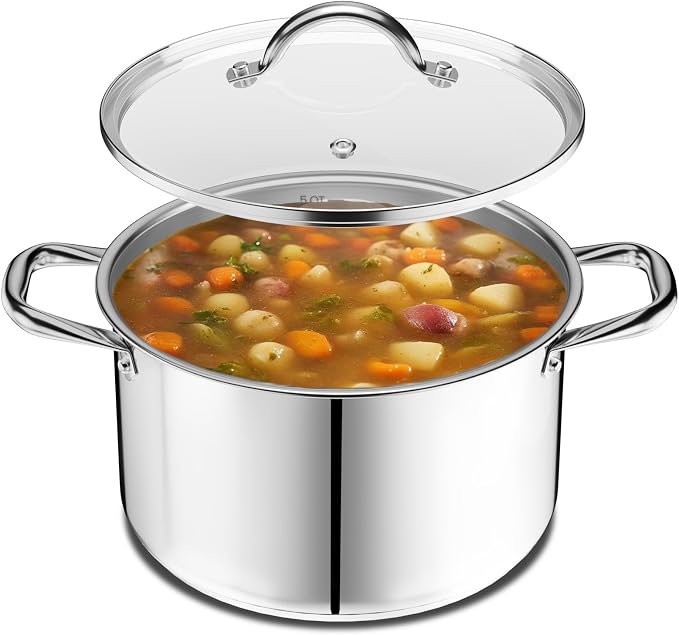Stainless Steel Stockpot with Tempered Glass Lid 3 Quart, Durable 18/0 - Image 9