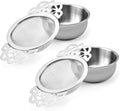 Picowe 2 Pack Tea Strainer Bowl, Stainless Steel Sliver Tea Strainers by Picowe