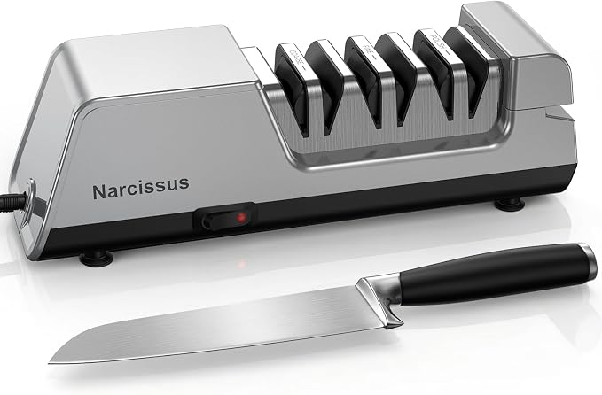 Narcissus Knife Sharpener, 3 Stages Diamond Electric Knife Sharpener by Narcissus