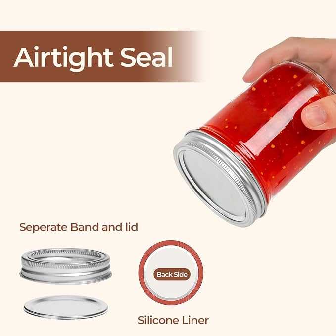 ComSaf Wide Mouth Mason Jars 16 oz - Image 3