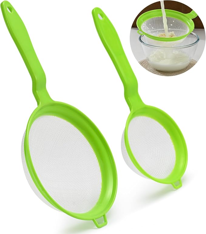 Luckyiren Kefir Strainer Set, 2-Size Plastic Non-Metal Sieve - Image 8