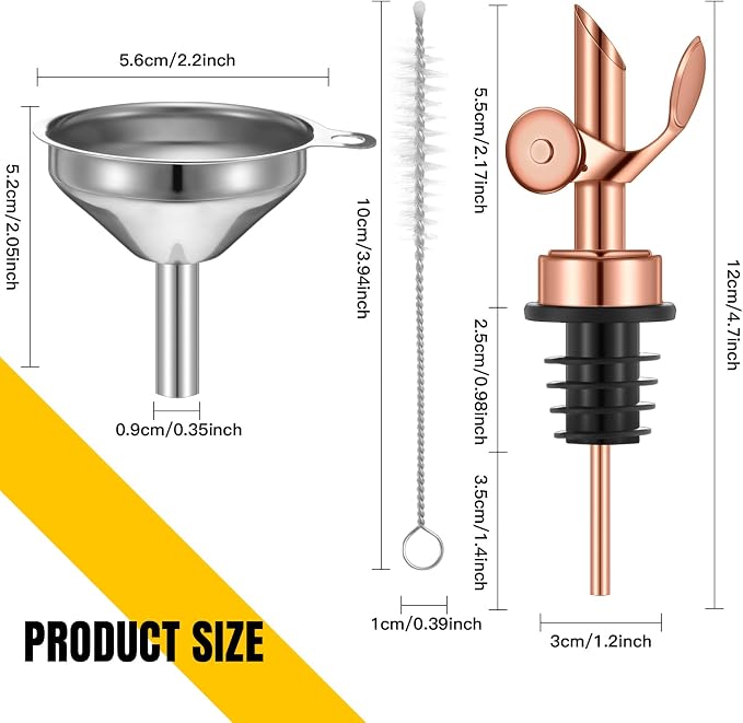 Tioncy 4 Pieces Weighted Stainless Steel Pourers Olive Oil Spout Olive Oil - Image 2