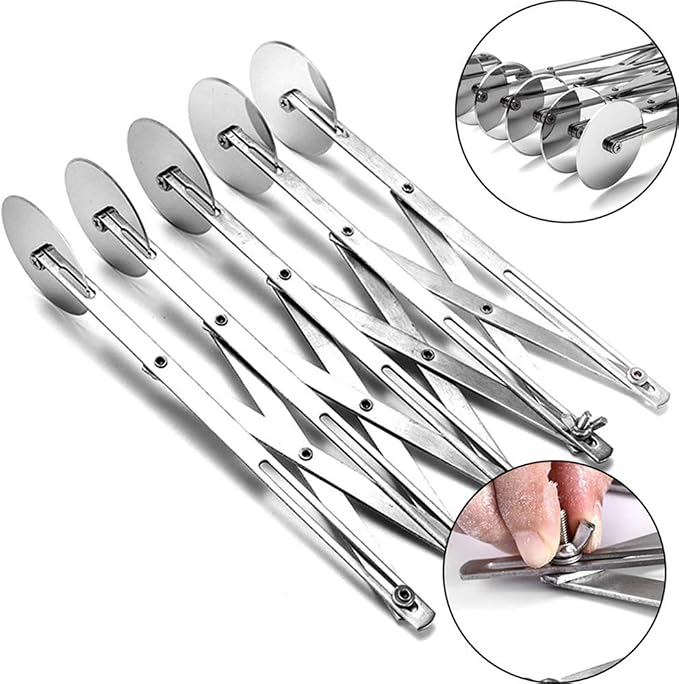 5 Wheel Pastry Cutter, Stainless Pizza Slicer, Expandable Pizza Slicer - Image 5
