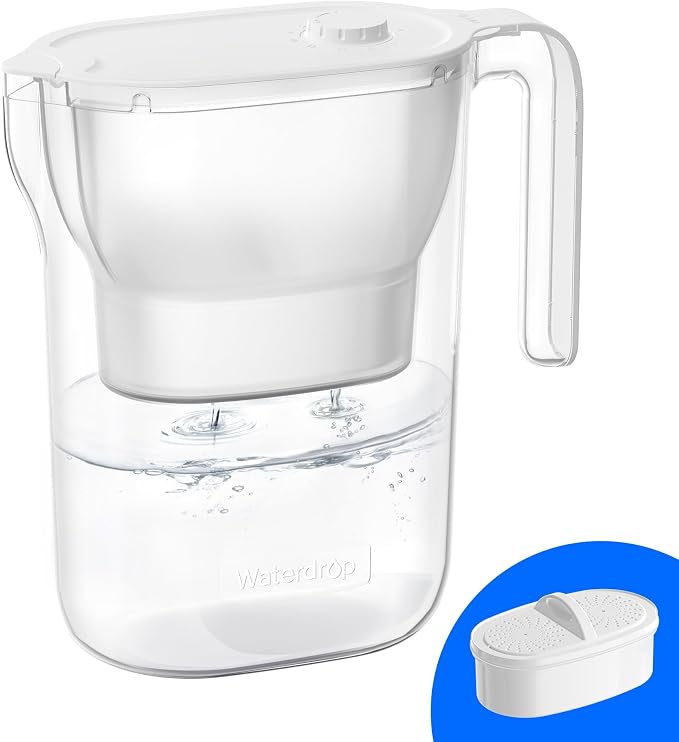 Waterdrop PT-05W-L Water Filter Pitcher, NSF Certified, 200-Gallon Long-Life by Waterdrop