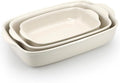 3-Pack Ceramic Baking Dishes Set, Heavy-Duty Oven-Safe Stoneware, Deep by Krokori