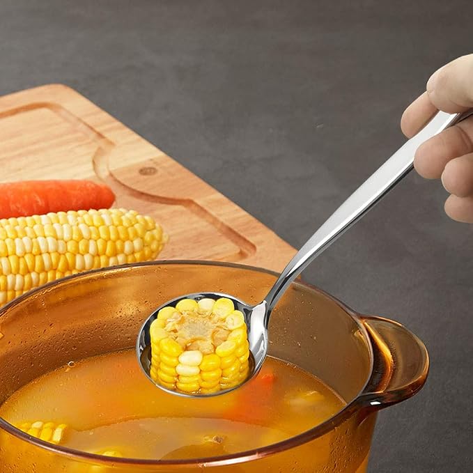 Idotry 2-Piece Stainless Steel Gravy Soup Spoon, Gravy Ladle Soup, Small Ladle - Image 4