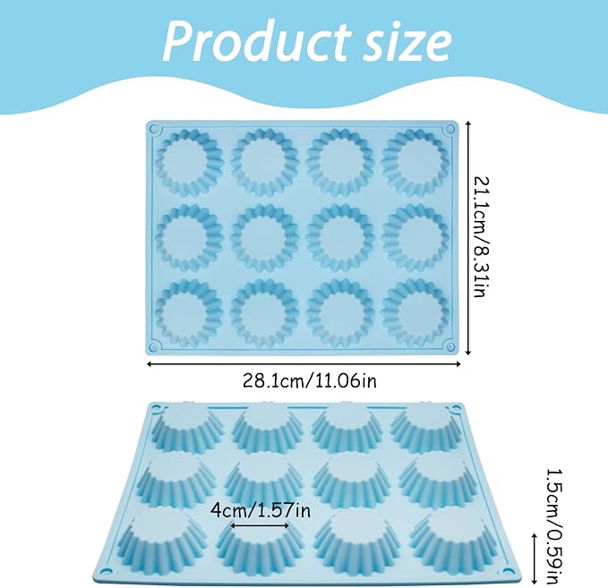 Silicone Peanut Butter Cup Molds, 3 Pack, 12-Cavity Non-stick Candy Chocolate - Image 2