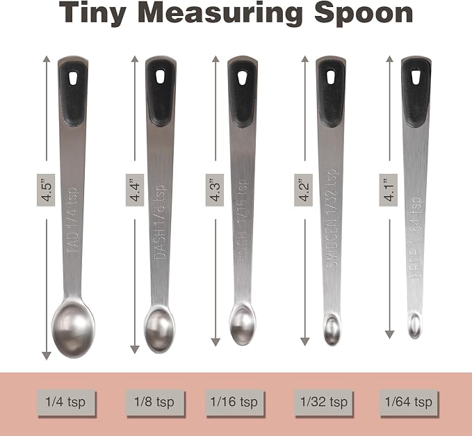 Mini Measuring Spoons Set, Tiny Stainless Steel Measure Teaspoons - Image 2