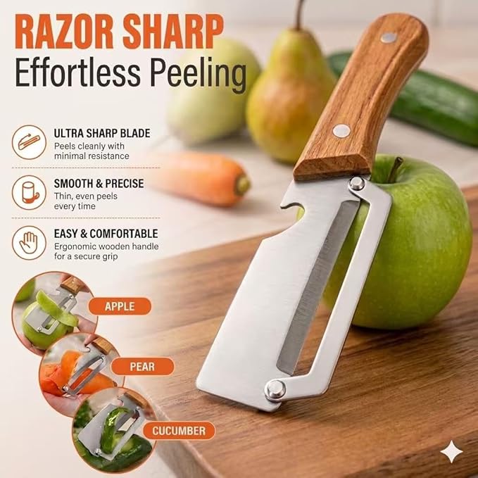 2-Pack Vegetable Peeler with Bottle Opener, Thickened Stainless Steel Wide Blade - Image 3