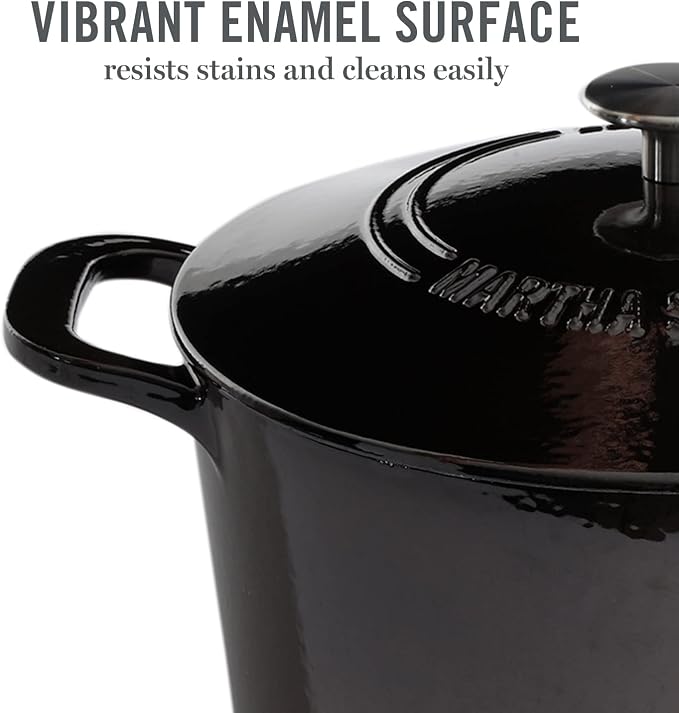 MARTHA STEWART Gatwick 7-Quart Enamel Cast Iron Dutch Oven Pot - Image 3