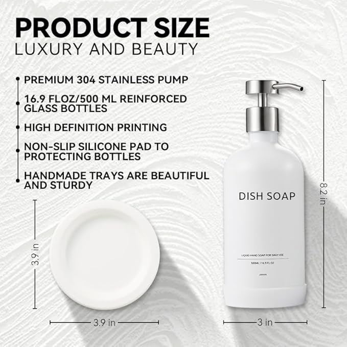 Glass Soap Dispenser Bathroom Set by Janxin, Foaming Kitchen soap Dispenser - Image 2