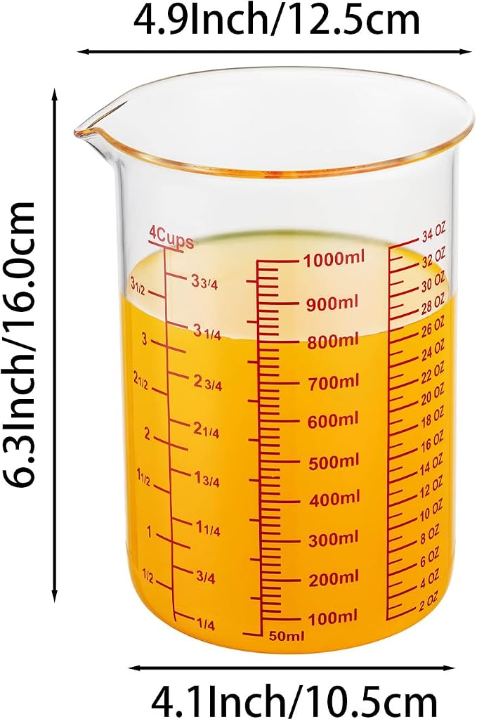High Borosilicate Glass Measuring Cup-V-Shaped Spout，Glass Measuring Beaker - Image 7