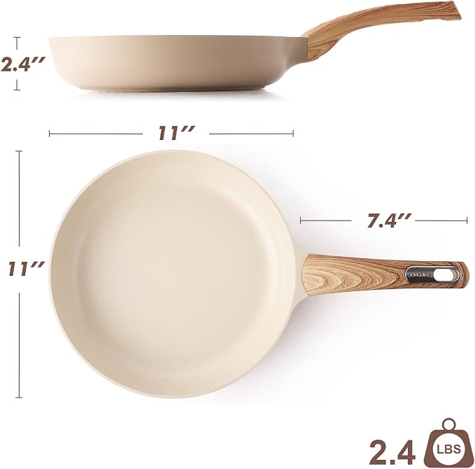 SENSARTE Ceramic Nonstick Frying Pan Skillet 11Inch Non Stick Omelette Pans - Image 7